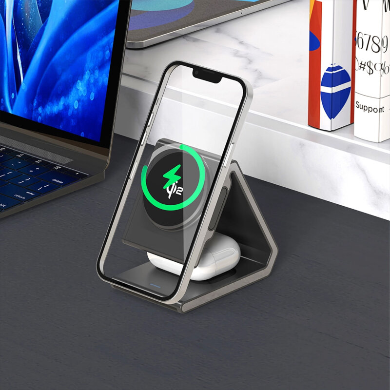 Incarcator wireless QI2, suport telefon 15W Lito LT-W02, negru