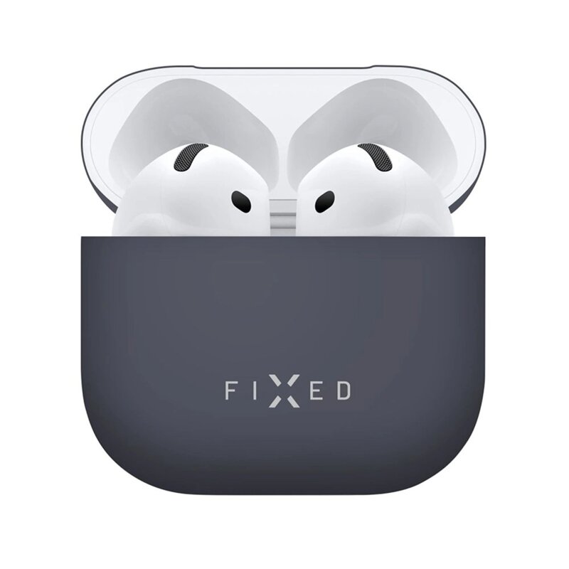 Husa AirPods 4 Fixed Silky, albastru, FIXSIL-1473-BL
