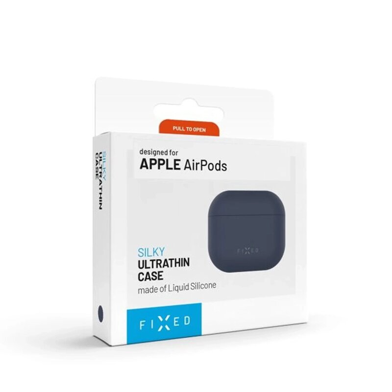Husa AirPods 4 Fixed Silky, albastru, FIXSIL-1473-BL