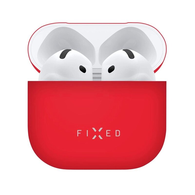 Husa AirPods 4 Fixed Silky, rosu, FIXSIL-1473-RD