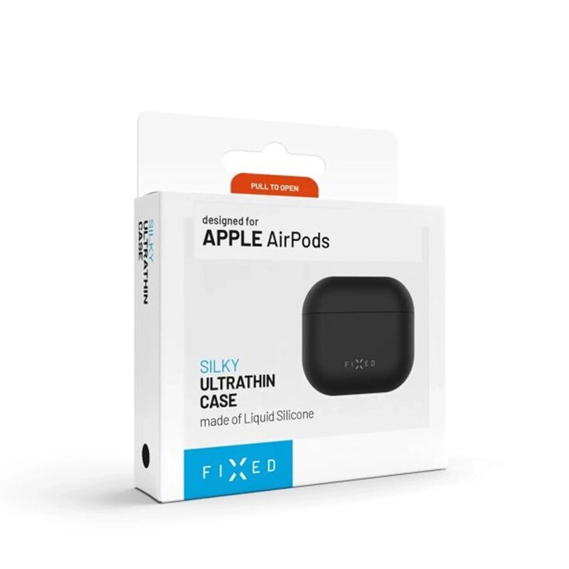 Husa AirPods 4 Fixed Silky, negru, FIXSIL-1473-BK
