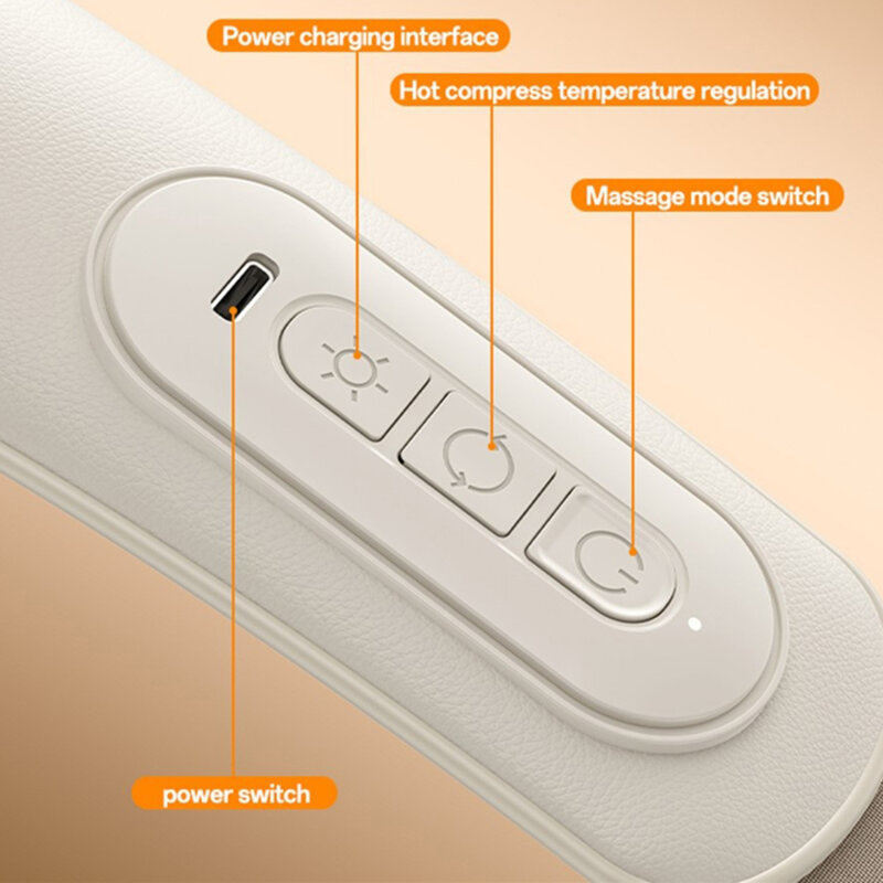 Aparat masaj pentru gat cu incalzire Yesido MG11, bej