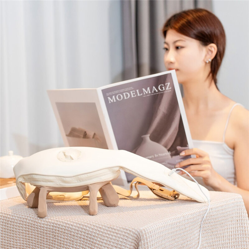 Aparat masaj pentru gat cu incalzire Yesido MG11, bej