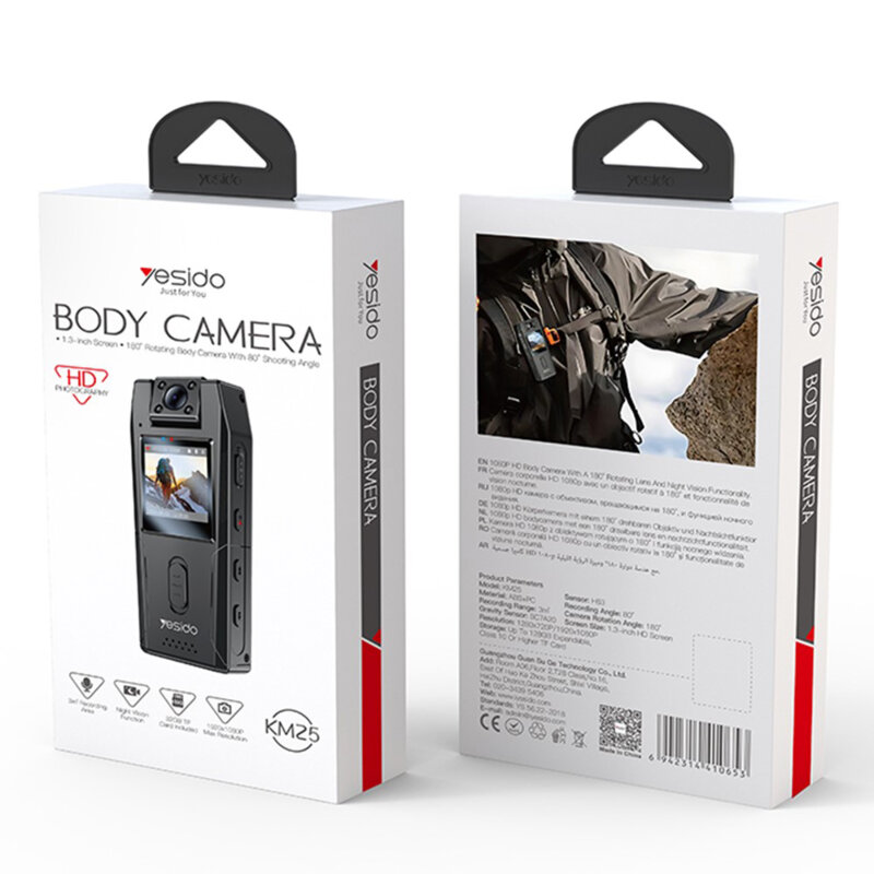 Camera video portabila Full HD 1080P Yesido KM25, negru