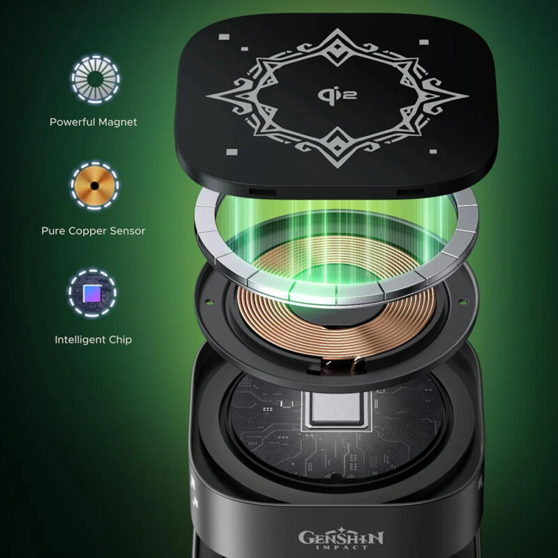 Incarcator wireless MagSafe 2in1 Ugreen ft. Genshin Impact, 15W