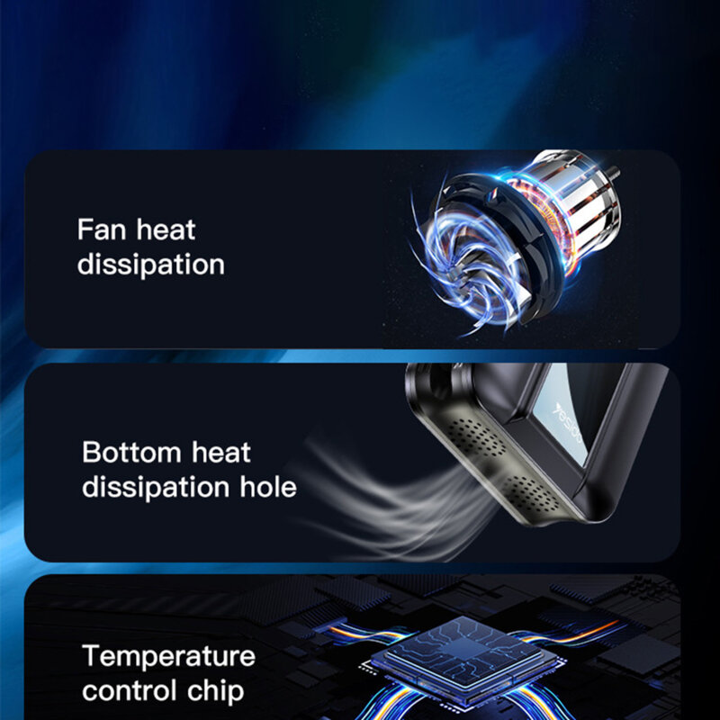 Compresor auto portabil cu ecran LCD Yesido (VC04), negru