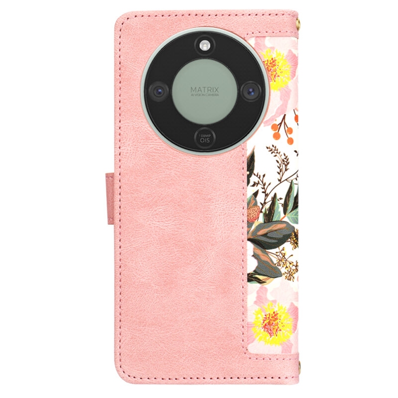 Husa personalizata fete Honor Magic8 Lite Techsuit FlipCraft, roz