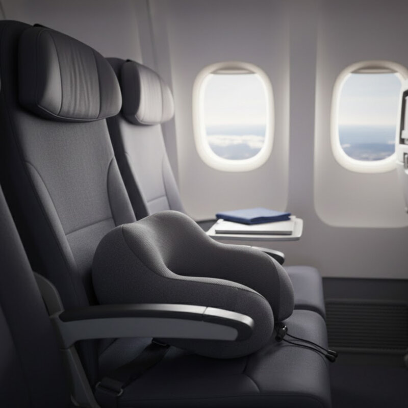 Perna pentru gat, spuma cu memorie, ergonomica, Yesido MG17, gri