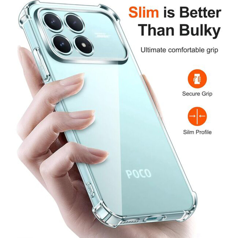 Husa Xiaomi Poco F8 Pro Techsuit Shockproof Clear Silicone, transparenta