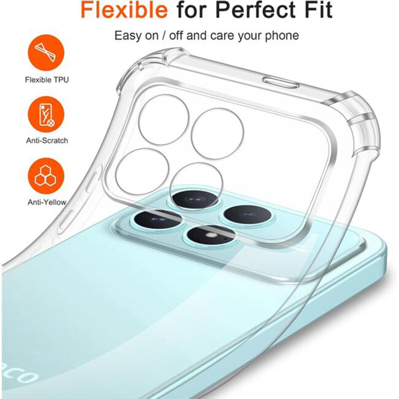 Husa Xiaomi Poco F8 Pro Techsuit Shockproof Clear Silicone, transparenta