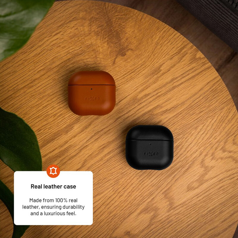 Husa AirPods 4 Fixed PodsLeather, maro, FIXLP-1473-BRW