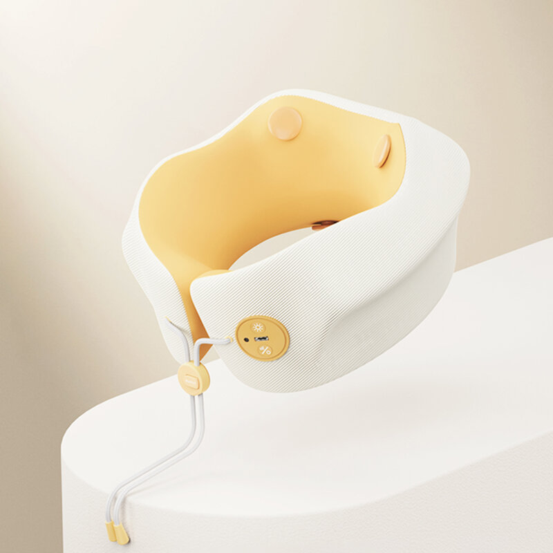 Aparat masaj pentru gat, cu incalzire Havit, NM1702, galben