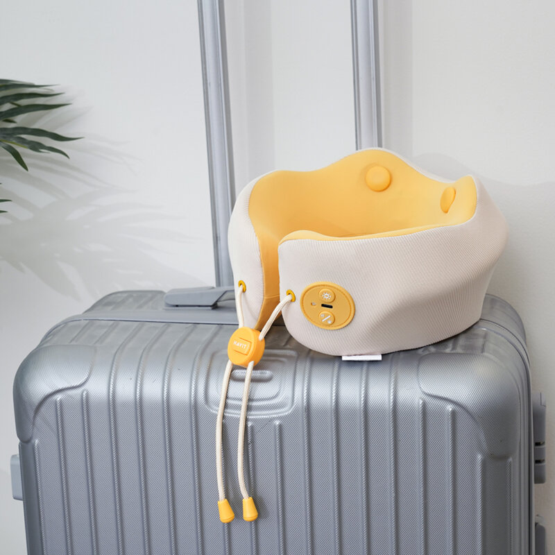 Aparat masaj pentru gat, cu incalzire Havit, NM1702, galben