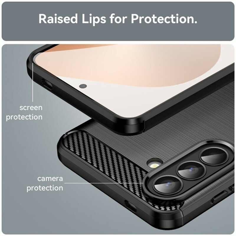 Husa Samsung Galaxy A57 5G Techsuit Carbon Silicone, negru