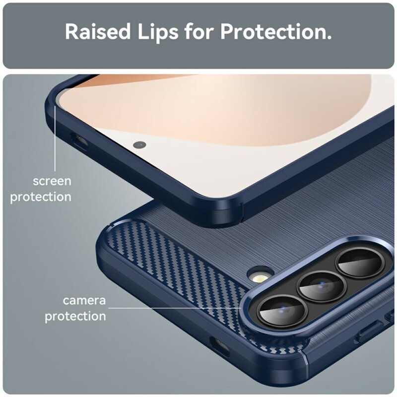 Husa Samsung Galaxy A57 5G Techsuit Carbon Silicone, albastru