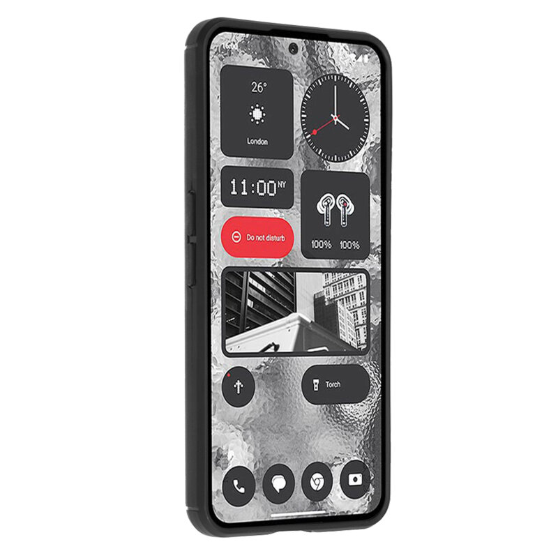 Husa Nothing Phone (2) Techsuit Carbon Silicone, negru