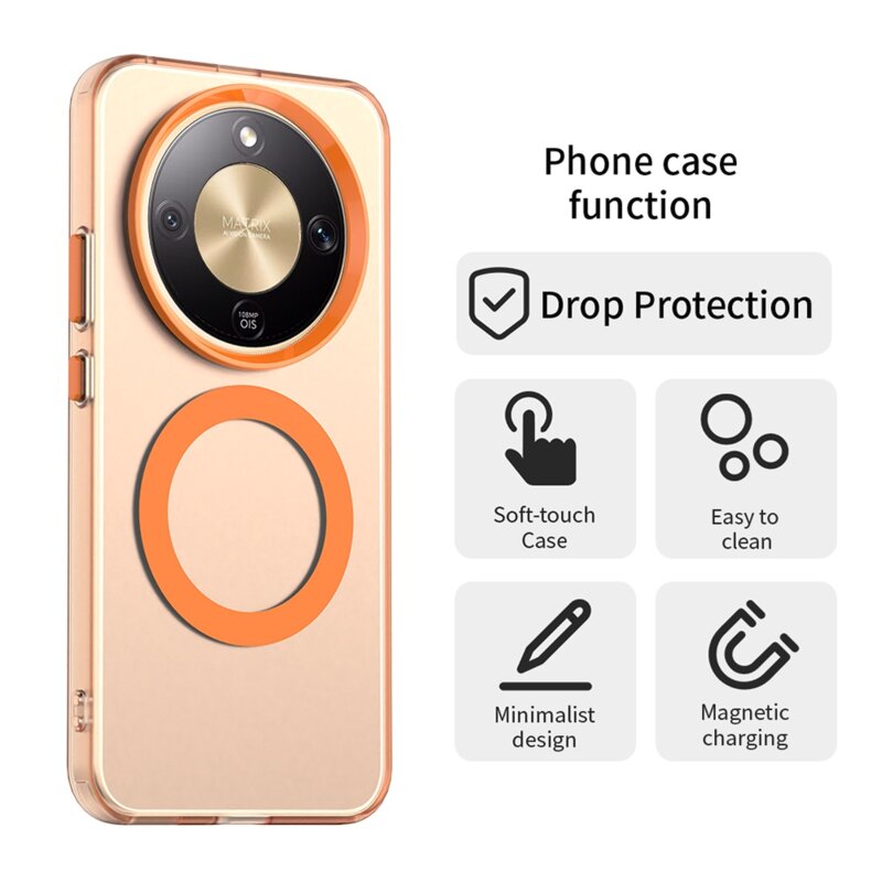 Husa Honor Magic8 Lite Techsuit CandyCase MagSafe, portocaliu