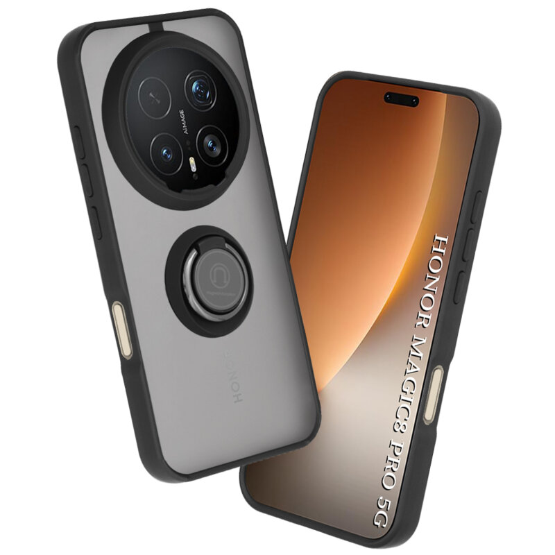Husa Honor Magic8 Pro Techsuit Glinth cu inel suport stand magnetic, negru