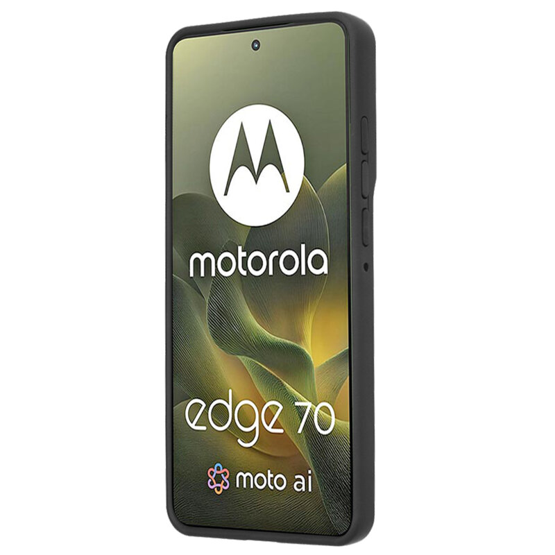 Husa Motorola Edge 70 Techsuit Glinth cu inel suport stand magnetic, negru