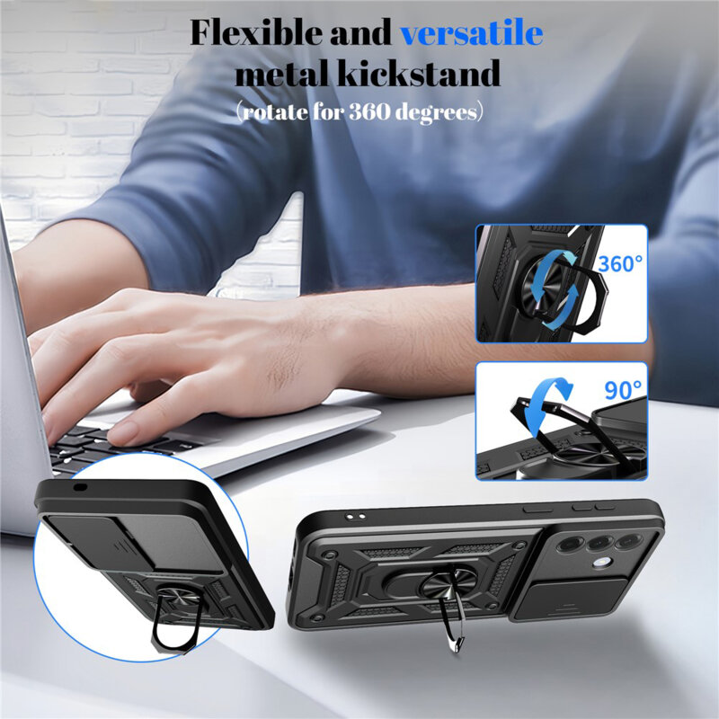 Husa Samsung Galaxy A57 5G protectie camera Techsuit CamShield Series, negru