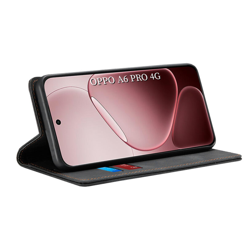 Husa piele Oppo A6 Pro 4G Techsuit Confy Cover, negru