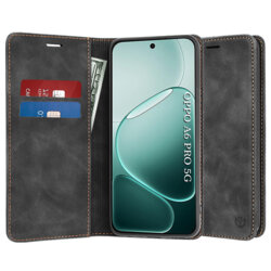 Husa piele Oppo A6 Pro 5G Techsuit Confy Cover, negru