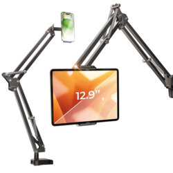Suport birou pentru telefon, tableta 12.9" Lisen, negru