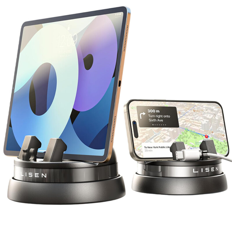 Suport auto pentru telefon, 360° Lisen, negru, YL0224060015