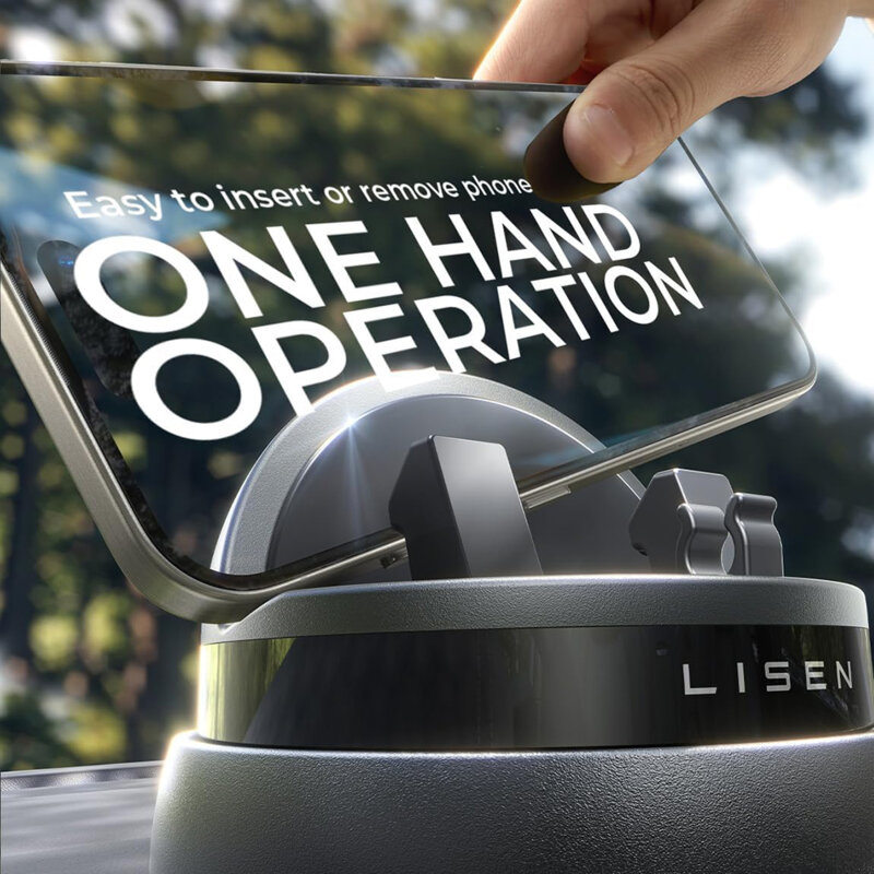 Suport auto pentru telefon, 360° Lisen, negru, YL0224060015