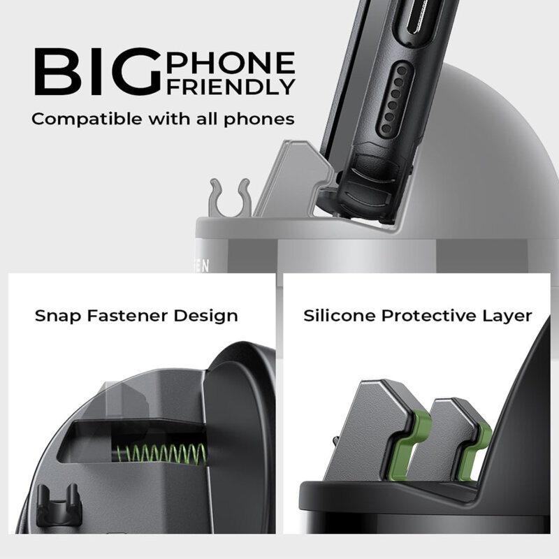 Suport auto pentru telefon, 360° Lisen, negru, YL0224060015