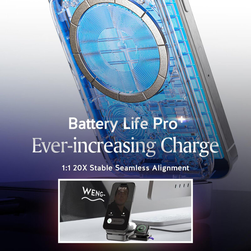 Incarcator wireless MagSafe 3in1 Qi2, 15W Lisen, YL0424120009