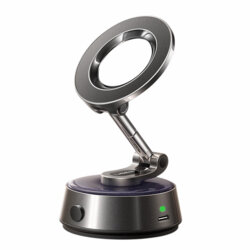 Suport telefon auto magnetic, electric Lisen, 130mAh, gri, A690