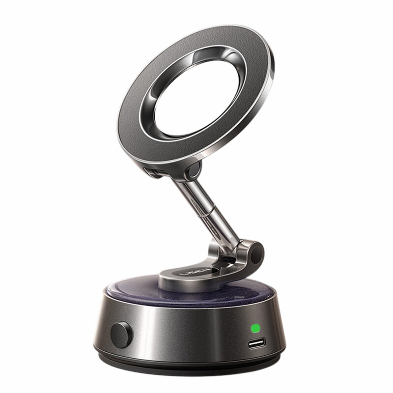 Suport telefon auto magnetic, electric Lisen, 130mAh, gri, A690