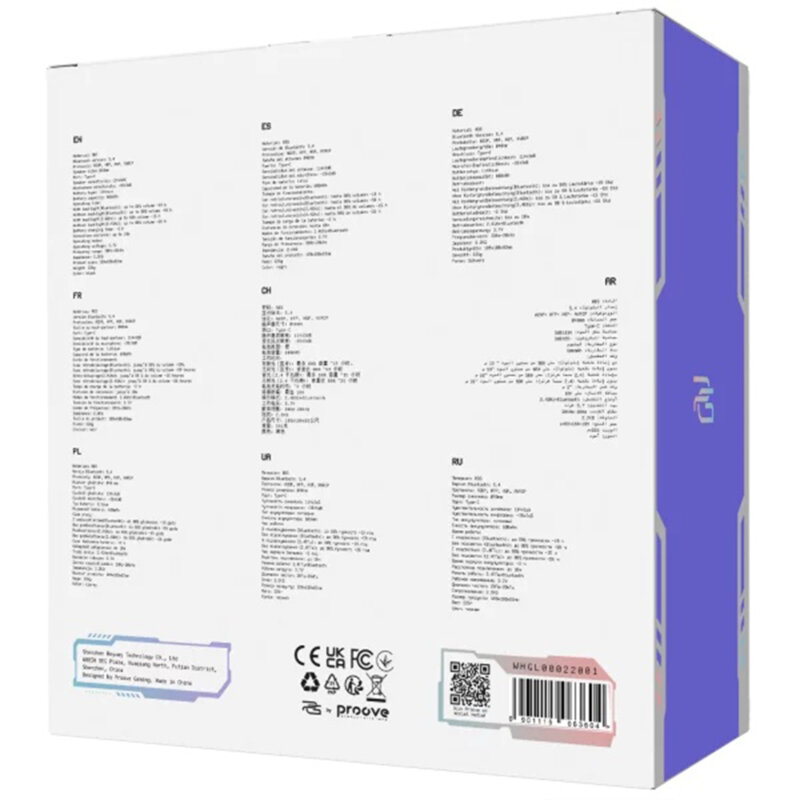 Casti gaming cu microfon, RGB Proove Glimmer, 900mAh, WHGL00022016