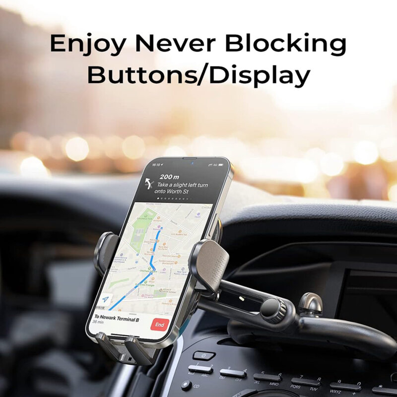 Suport auto telefon, prindere in grila ventilatie Lisen, negru