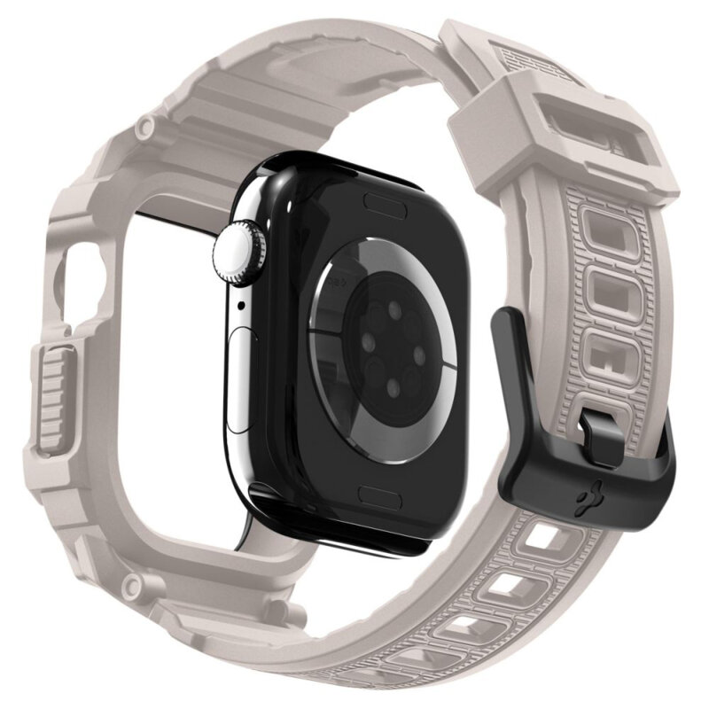 [Pachet husa + curea] Apple Watch 10 46mm Spigen Rugged Armor Pro V2, bej