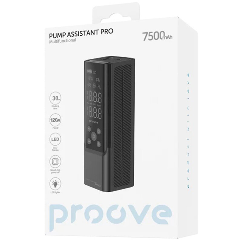 Compresor auto portabil cu display Proove, 120W, PPAP80010901