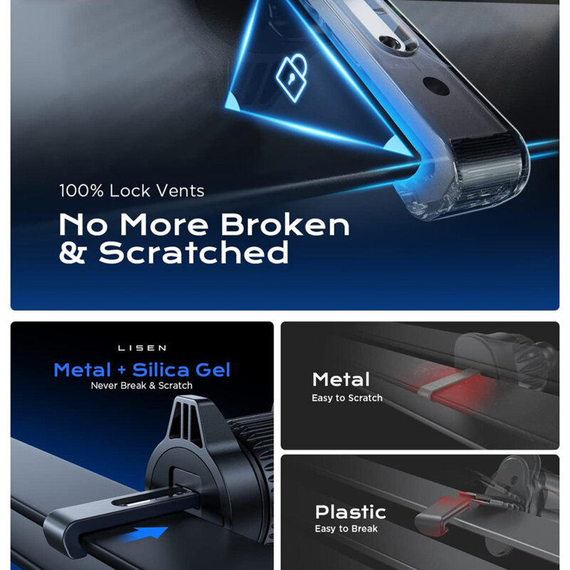 Suport telefon auto magnetic, ajustabil Lisen, negru