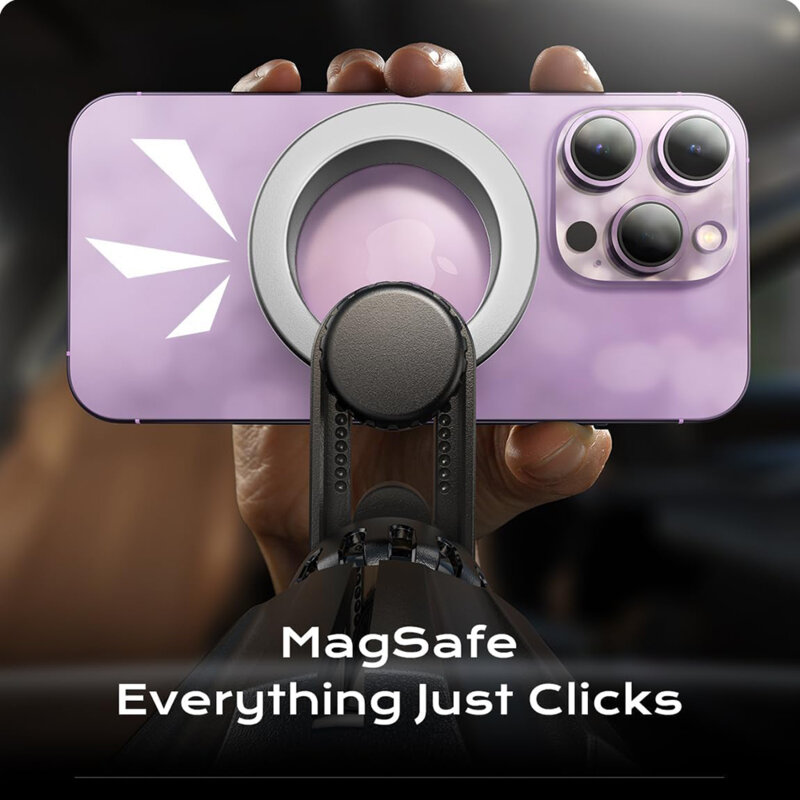 Suport telefon auto magnetic, ajustabil Lisen, negru