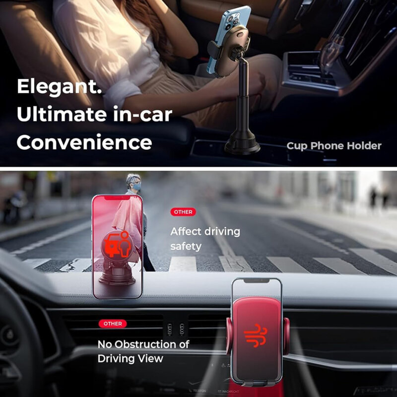 Suport telefon auto universal, ajustabil Lisen, negru