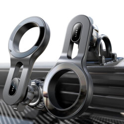 Suport de telefon auto magnetic Lisen, rotativ 360°, negru