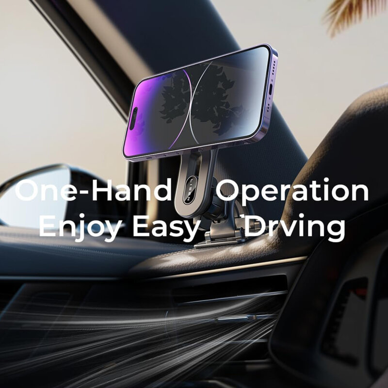 Suport de telefon auto magnetic Lisen, rotativ 360°, negru