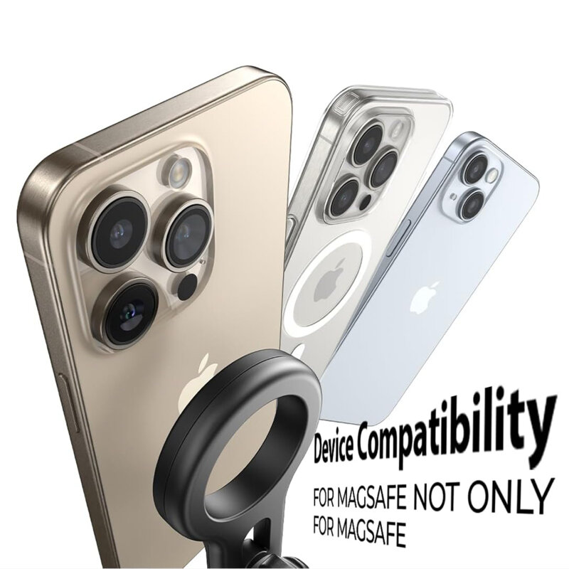 Suport de telefon auto magnetic Lisen, rotativ 360°, negru