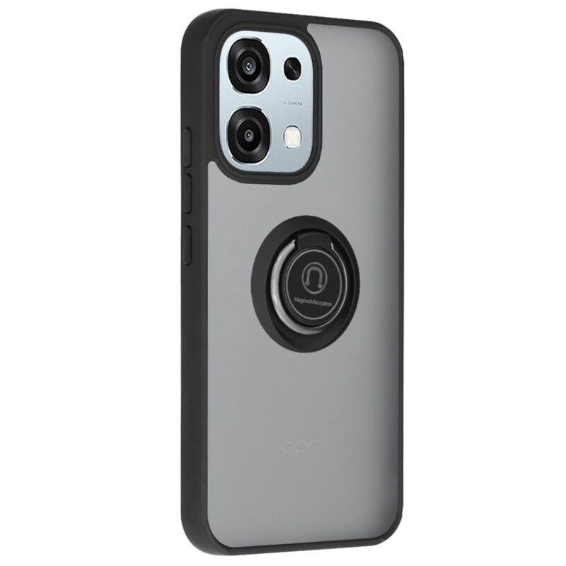 Husa Oppo A6 Pro 5G Techsuit Glinth cu inel suport stand magnetic, negru