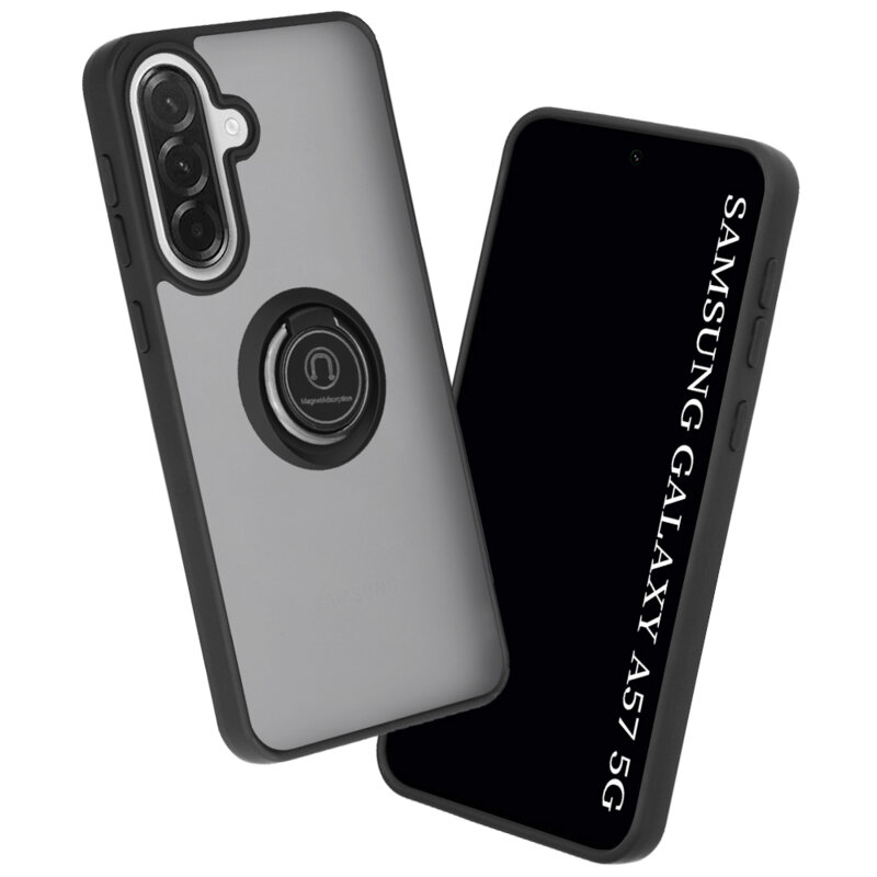 Husa Samsung Galaxy A57 5G Techsuit Glinth cu inel suport stand magnetic, negru