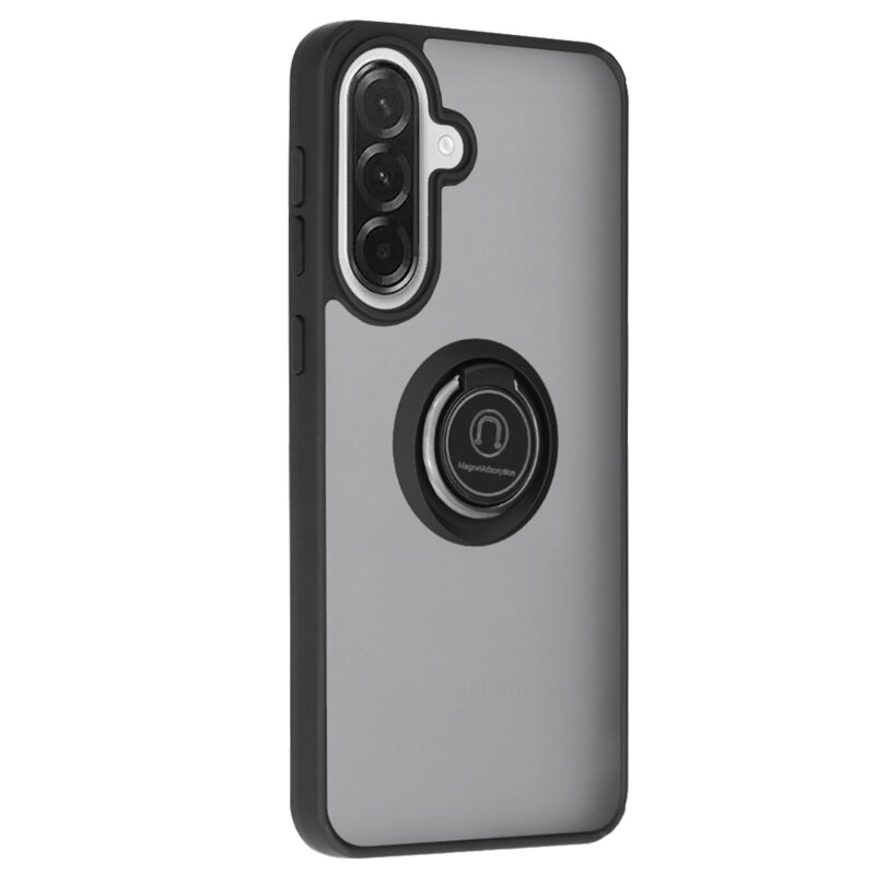 Husa Samsung Galaxy A57 5G Techsuit Glinth cu inel suport stand magnetic, negru