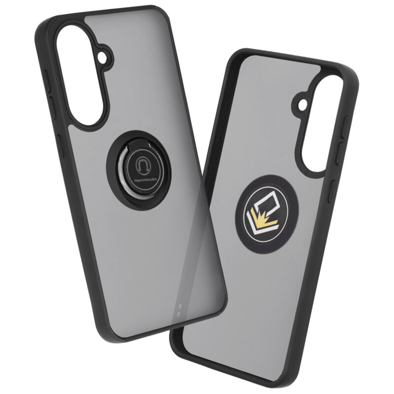 Husa Samsung Galaxy A37 5G Techsuit Glinth cu inel suport stand magnetic, negru