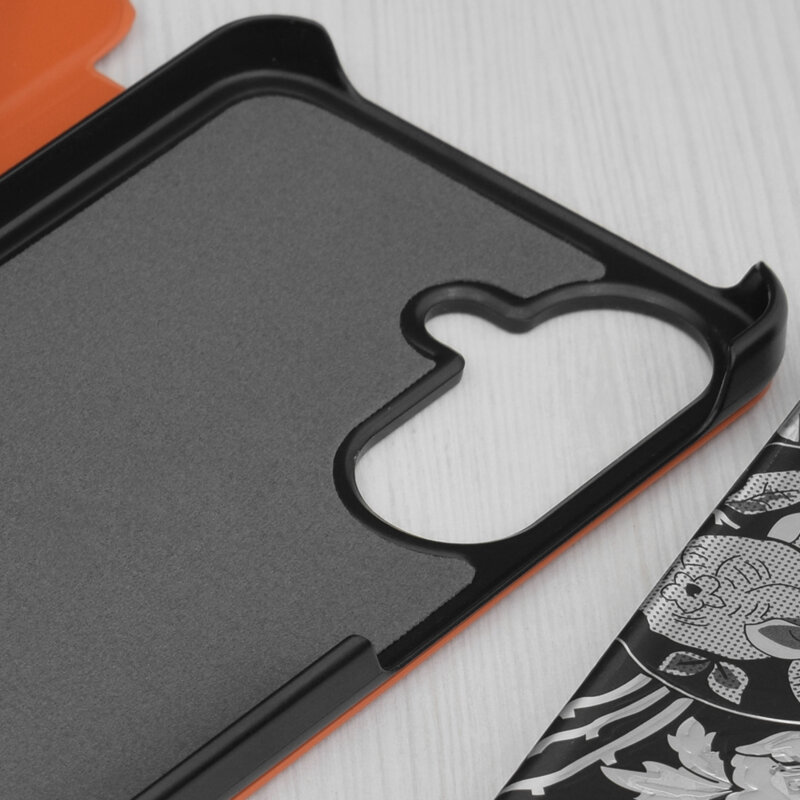 Husa Samsung Galaxy A37 5G Eco Leather View flip tip carte, portocaliu