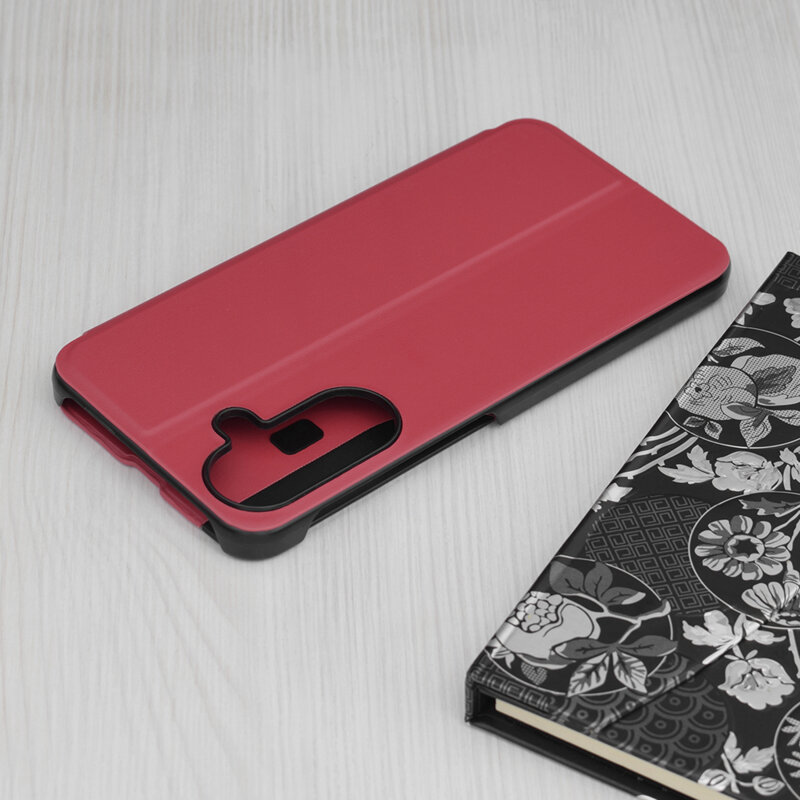 Husa Samsung Galaxy A37 5G Eco Leather View flip tip carte, rosu