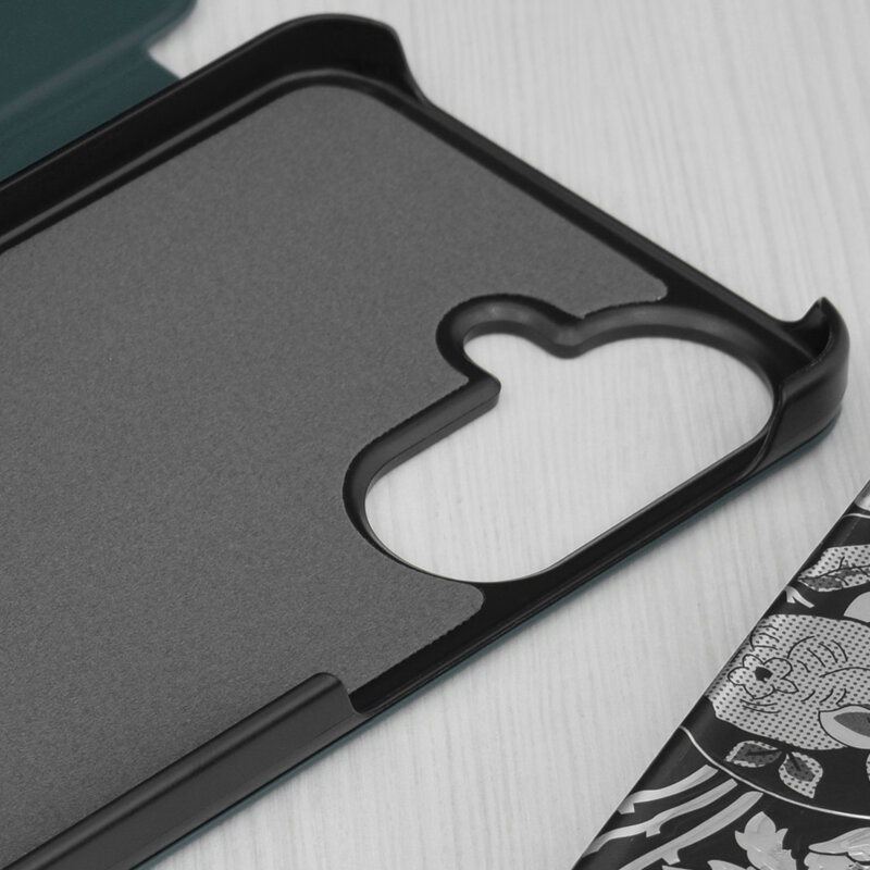 Husa Samsung Galaxy A57 5G Eco Leather View flip tip carte, verde